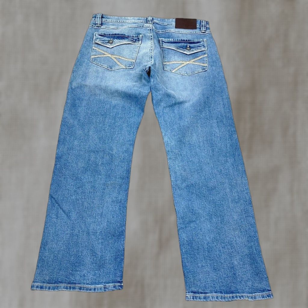 Denime TK Axel Jeans Men 34x30 Slim Boot Cut Dark Wash Denim Pants Flap Pockets Faded Size US 34 / EU 50 - 1 Thumbnail