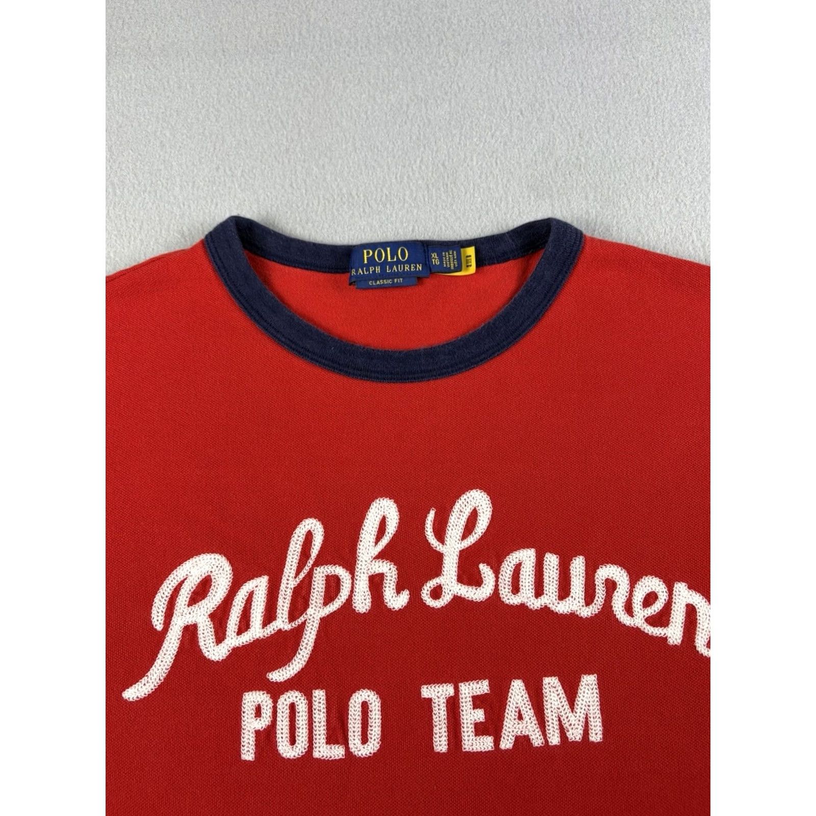 Ralph Lauren Ralph Lauren Polo Shirt Men XL Red Cotton Embroidered Polo Team Stitch Crew Neck Short Sleeve Size US XL / EU 56 / 4 - 4 Thumbnail