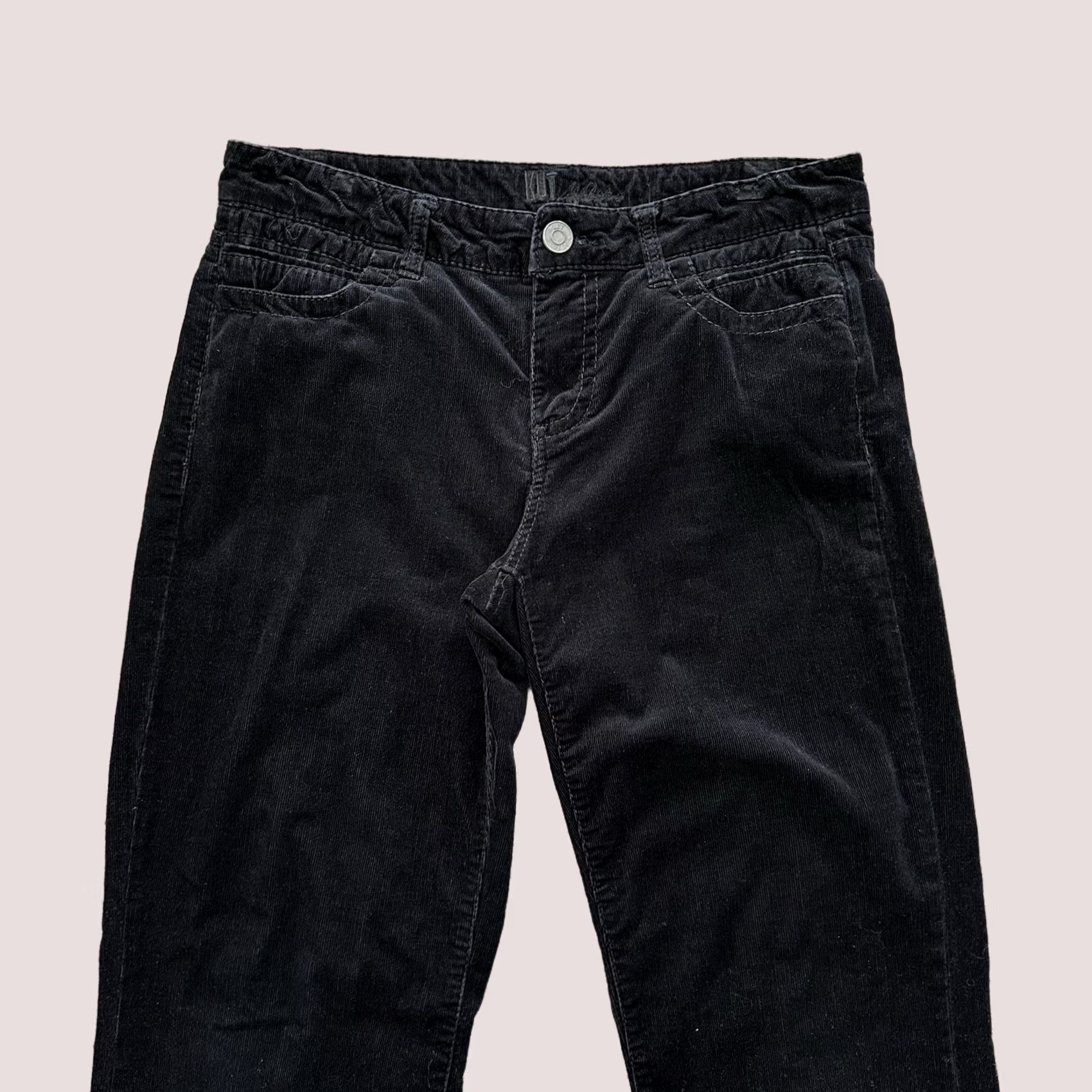 Vintage KUT from the Kloth Corduroy Pants Womens 10 Bootcut Mid Rise Black 34x30 Pant with Pockets Stretch Casual Size 32" / US 10 / IT 46 - 1 Thumbnail