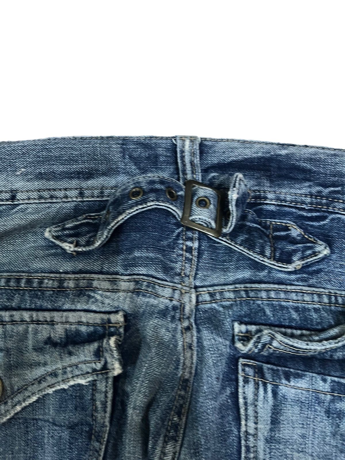 14th Addiction Vintage Japanese Brand Honeycomb Distress Flare Style denim Size US 33 - 11 Thumbnail