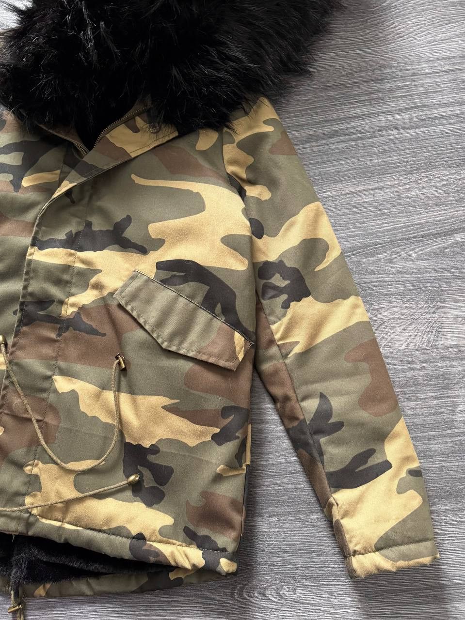 Japanese Brand Y2K Faux Fur Camo Parka Jacket Japan Style Size S / US 4 / IT 40 - 4 Thumbnail