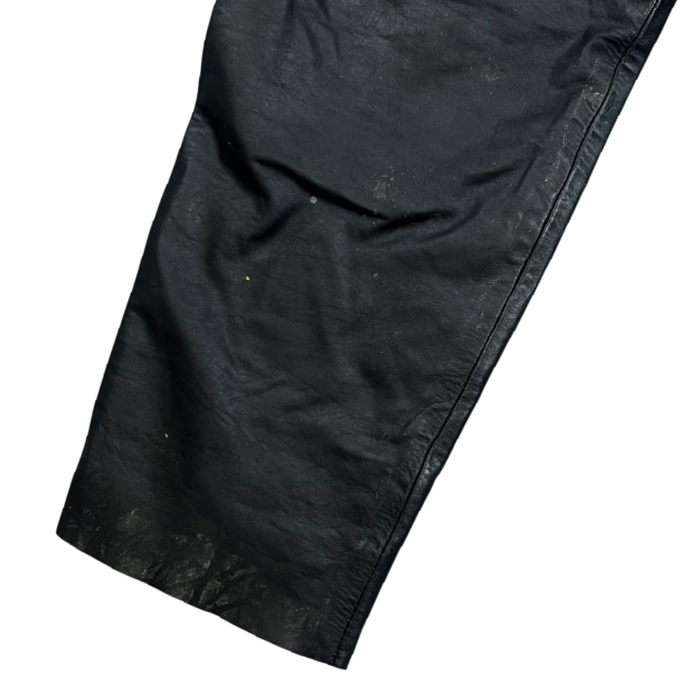 Toffs VINTAGE TOFF LONDON Made In Brazil Genuine Real Black Leather Motorcycle Trousers 30W Women's Trousers Motorcycle Black Leather 90s Style Mens Womens Size 30" / US 8 / IT 44 - 5 Thumbnail