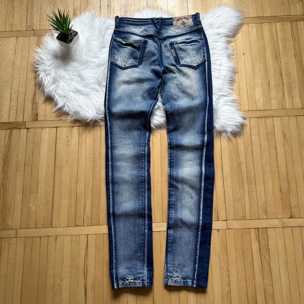 Dolce & Gabbana 📌 Vintage Dolce&Gabbana Archive 00s Y2K Distressed Jeans Size 26" / US 2 / IT 38 - 13 Thumbnail
