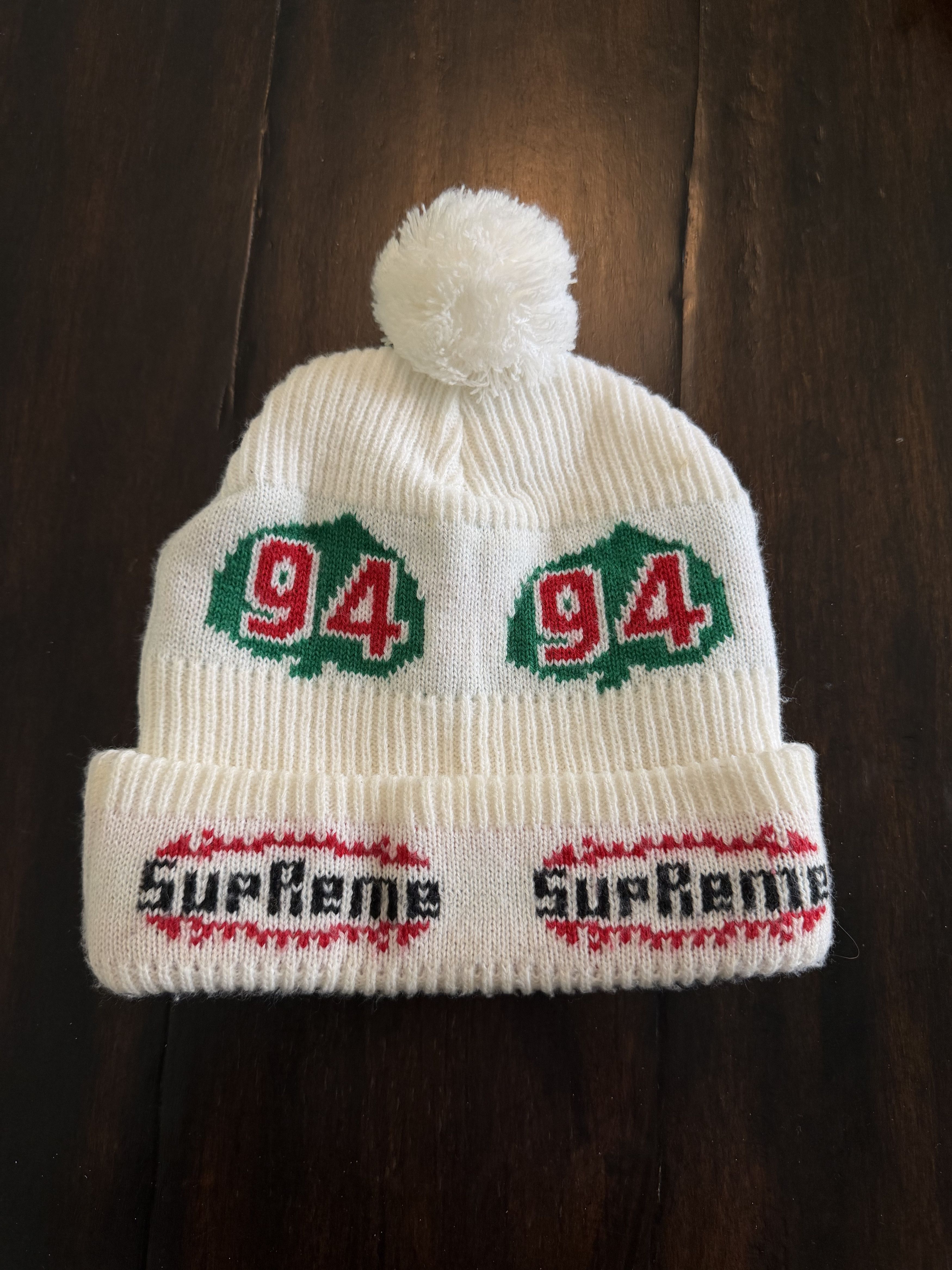 Fox Racing × Supreme Supreme x Fox Racing Skull Beanie White/Red
