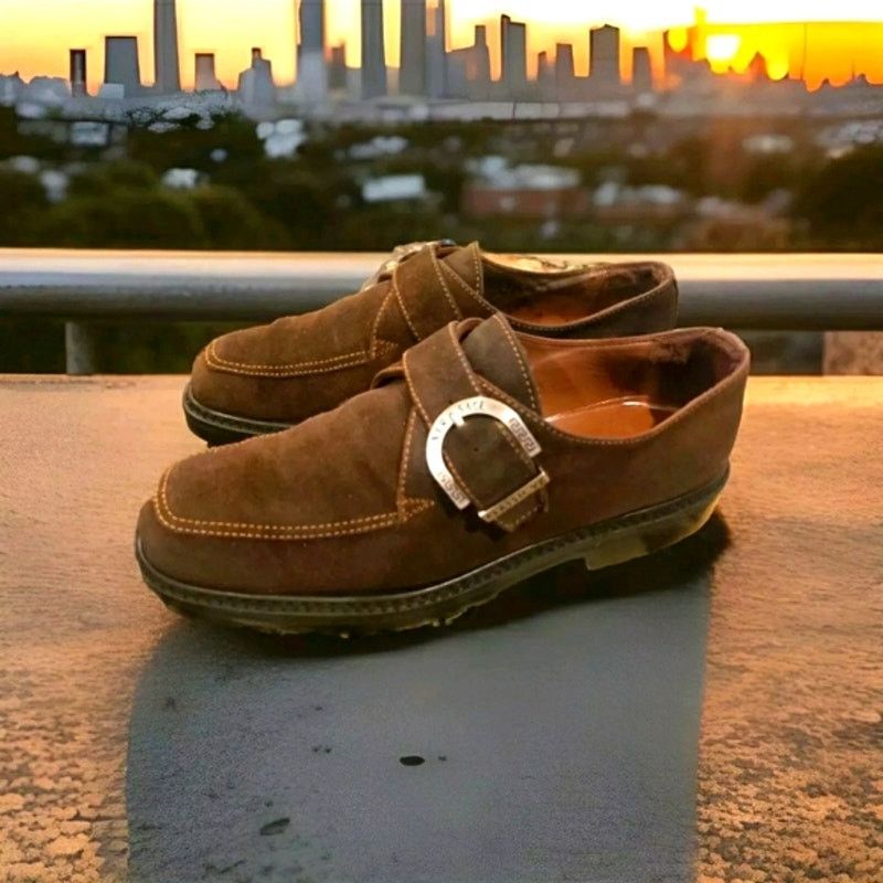 Versace VERSACE CLASSIC V2 Men 8.5 Dark Brown Suede shoes Size US 8.5 / EU 41-42 - 4 Thumbnail