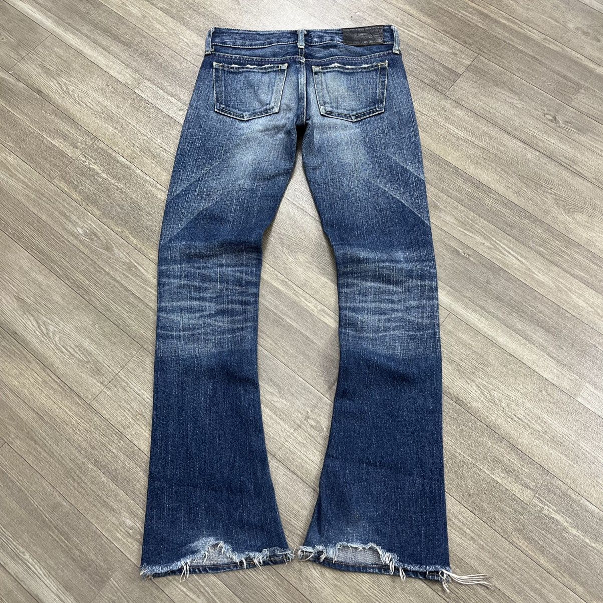 Japanese Brand 2000s Sly Japan Clawmark Distressed Punk Bootcut Flare Jeans Size US 26 / EU 42 - 20 Thumbnail
