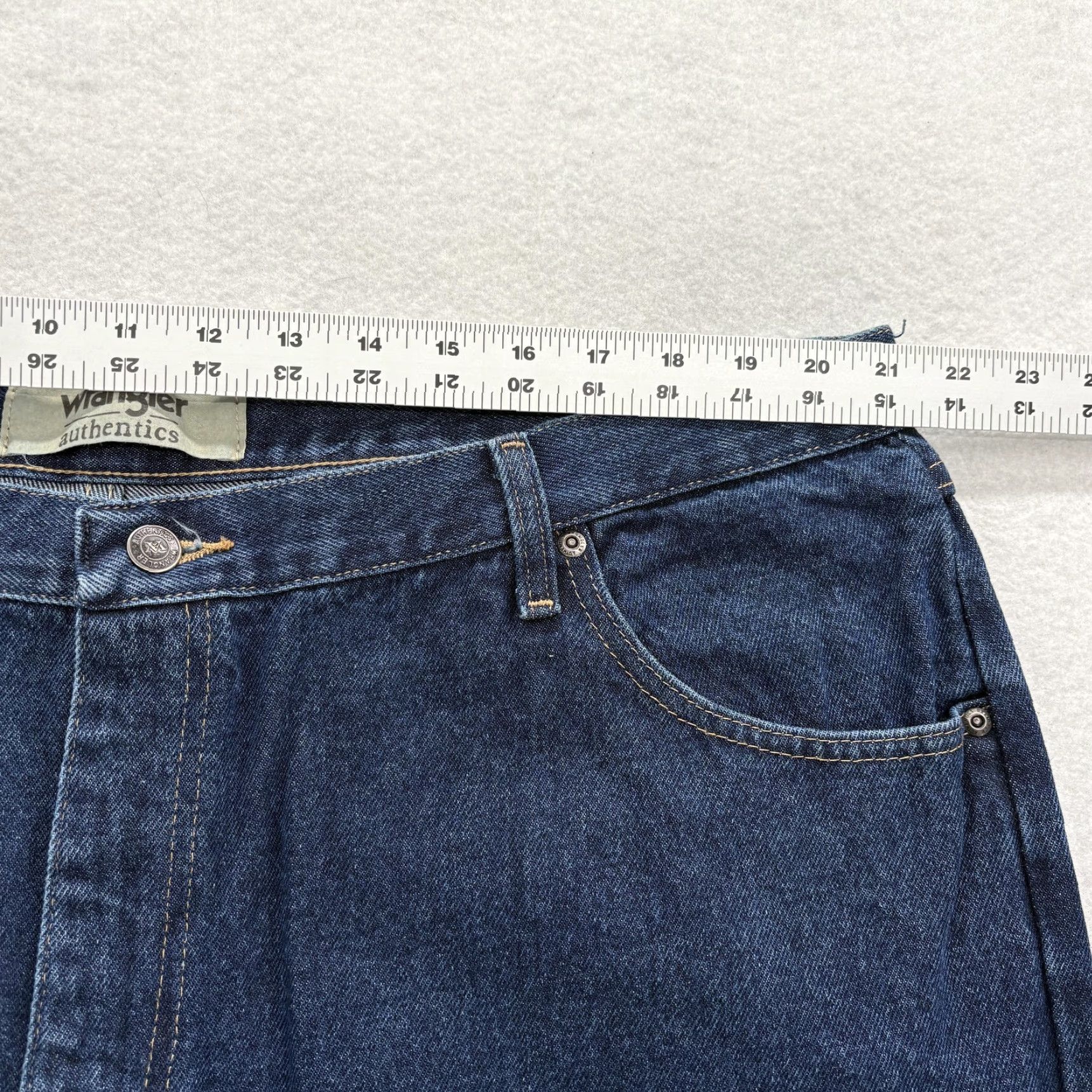 Wrangler Wrangler Jeans Mens 42x30 Blue Medium Wash Straight Denim 5-Pocket Wrangler Authentics Jeans Classic Blue Mens 42x30 Regular Straight Denim Jeans Size US 42 / EU 58 - 5 Thumbnail