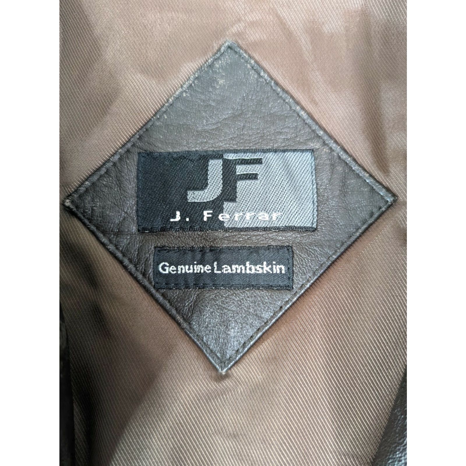Vintage VINTAGE Y2K 00s J. Ferrar Mens XL Brown Lambskin Leather Bomber Jacket Coat Moto Biker Size US XL / EU 56 / 4 - 4 Thumbnail