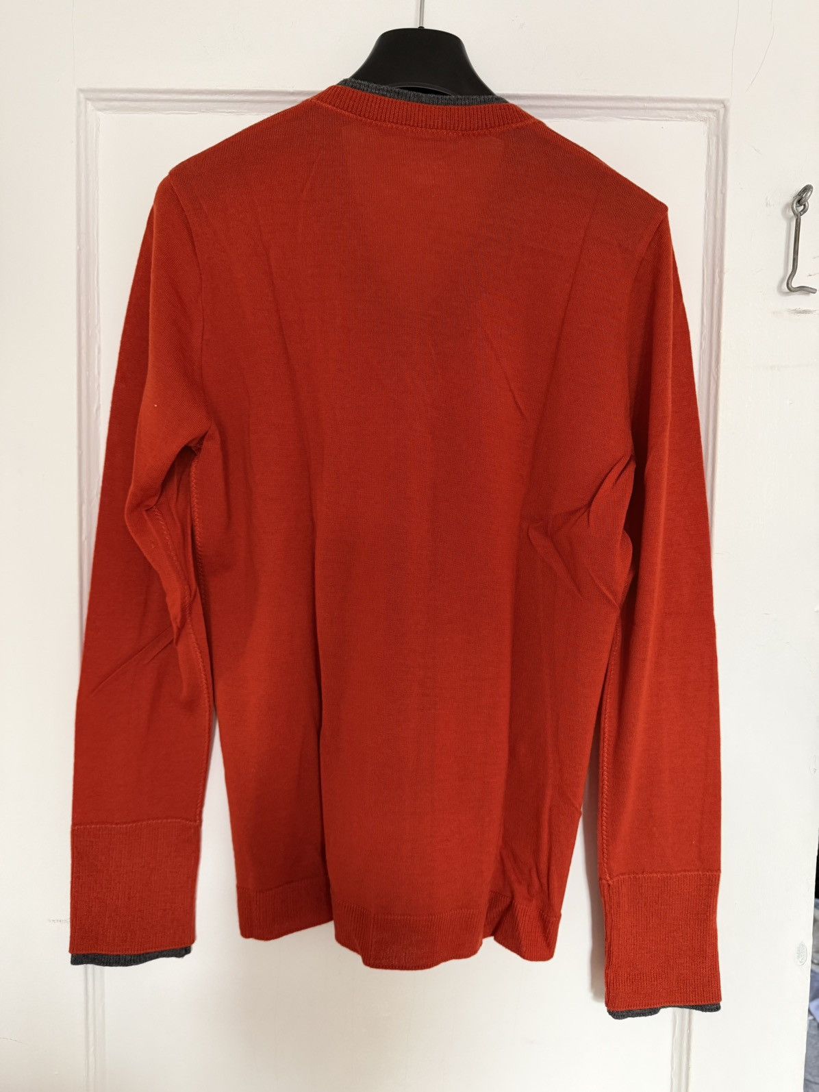 Bally Bally Men’s Orange Wool V-Neck Sweater Size M Size US M / EU 48-50 / 2 - 4 Thumbnail