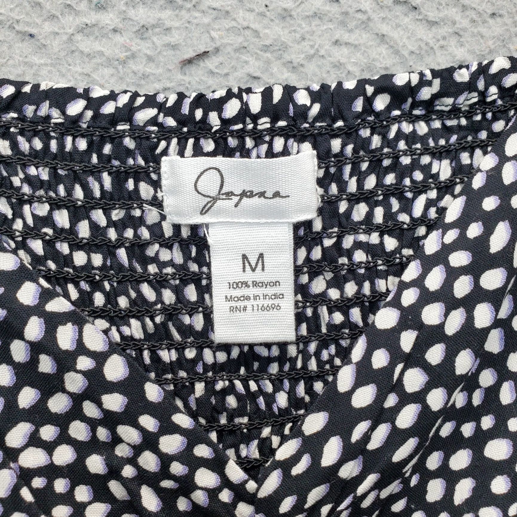 Vintage Japna Blouse Womens M Polka Dot Rayon Cap Sleeve Top Size M / US 6-8 / IT 42-44 - 3 Thumbnail