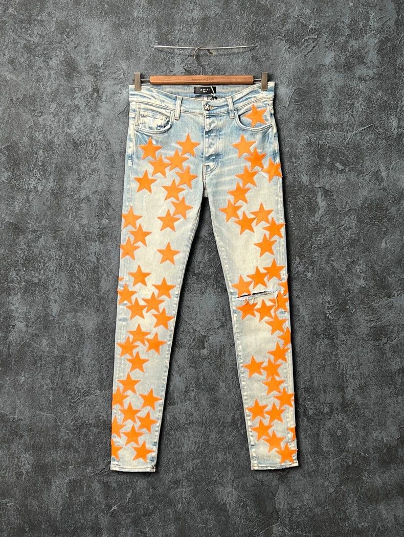 Amiri Amiri Star Leather Logo Washed Jeans Size US 30 / EU 46 - 1 Thumbnail