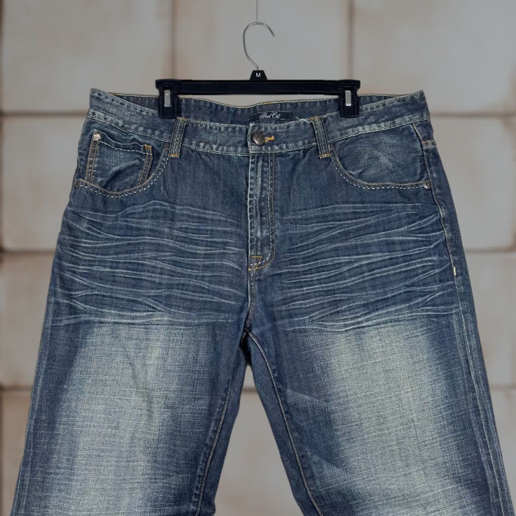 Ecko Unltd. VINTAGE Ecko Unltd. Jeans Bootcut 38x32 Men Denims 5-Pocket Design Blue Cotton Denim Relaxed Mid Rise Fade Whiskering Honeycomb Inseam 32"} Size US 38 / EU 54 - 1 Thumbnail