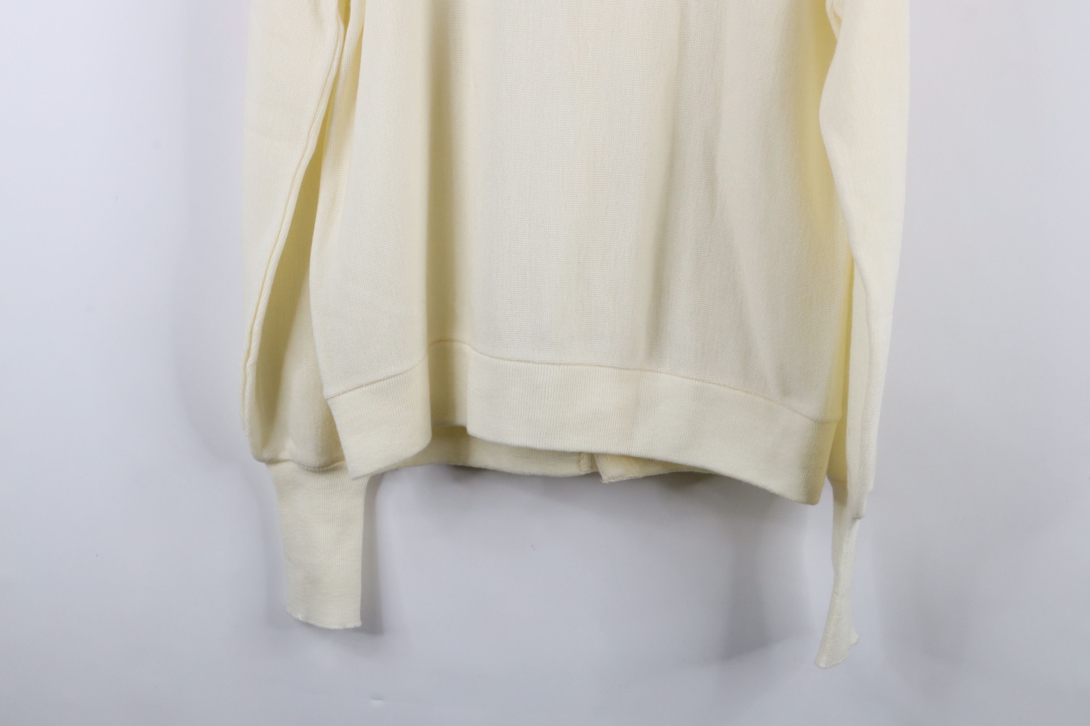 Vintage Vintage 70s Streetwear Knit Cardigan Sweater Cream USA Size US L / EU 52-54 / 3 - 10 Thumbnail