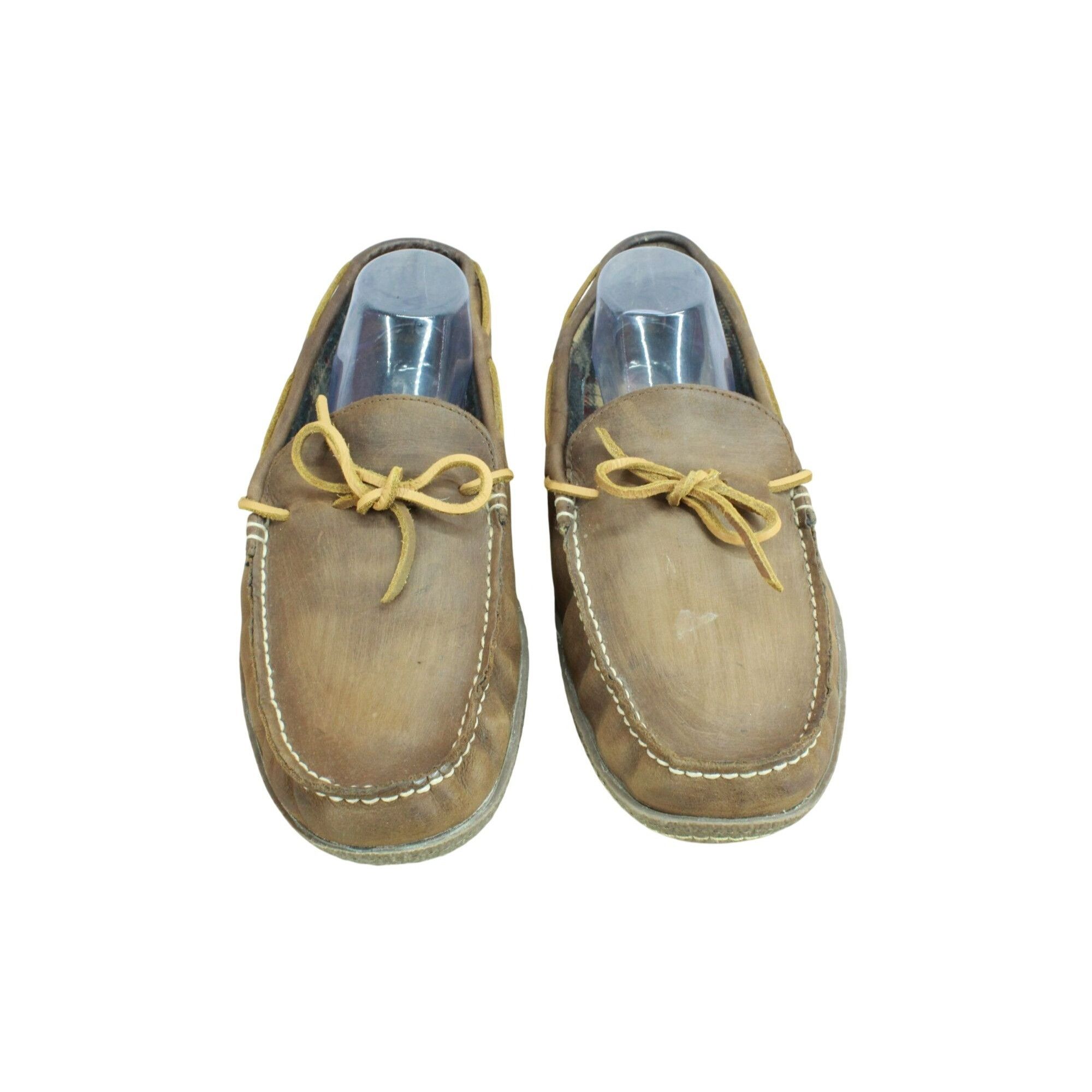L.L. Bean LL Bean Men's Brown Leather Handsewn Slippers Size US 13 / EU 46 - 4 Thumbnail