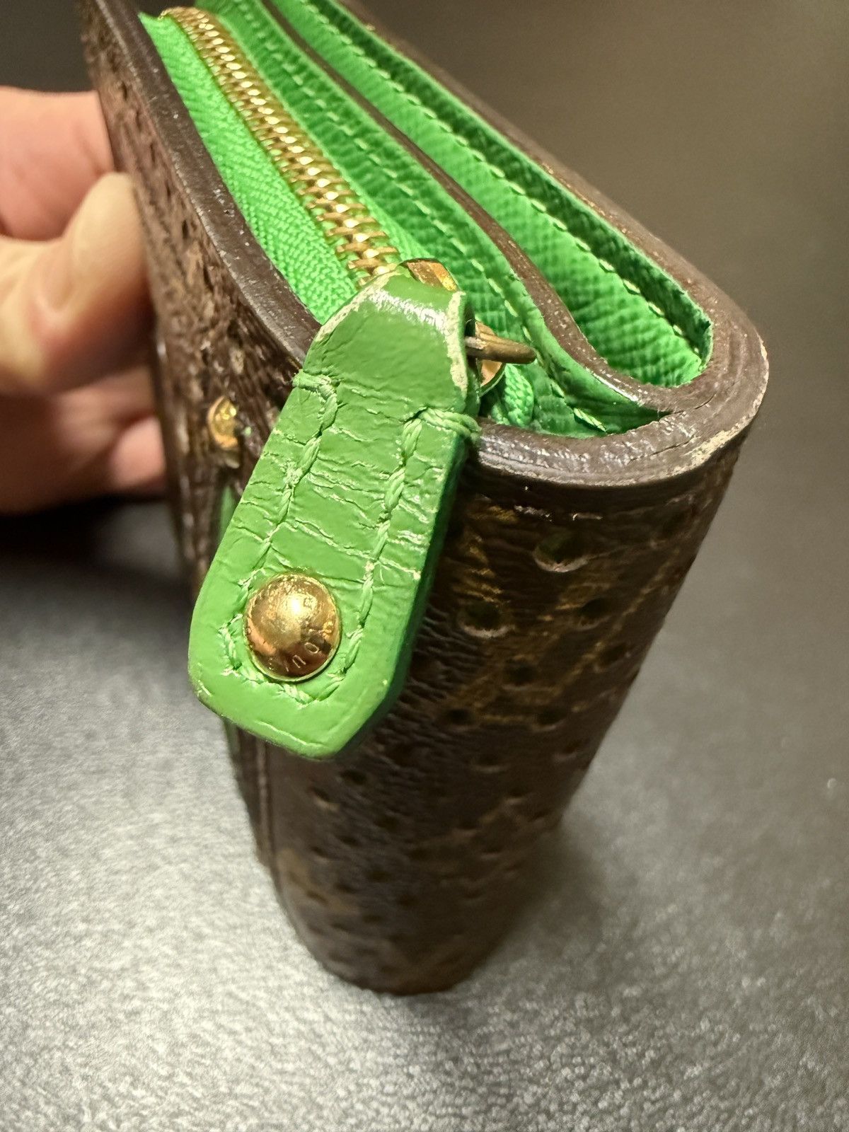 Louis Vuitton Louis Vuitton Monogram Perforated Green Zip Compact Wallet Size ONE SIZE - 13 Thumbnail