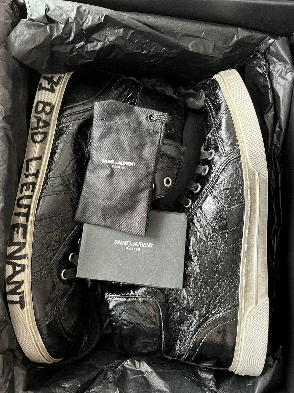 Saint Laurent Paris Super Rare Distressed Washed Saint Laurent Sneaker by Hedi Size US 9.5 / EU 42-43 - 4 Thumbnail