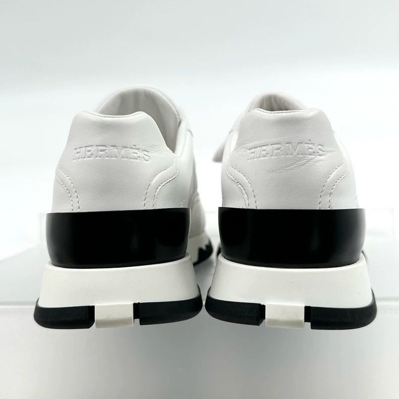 Hermes Hermes White Leather Trail Sneakers Size 36-2506 Size US 6 / IT 36 - 4 Thumbnail