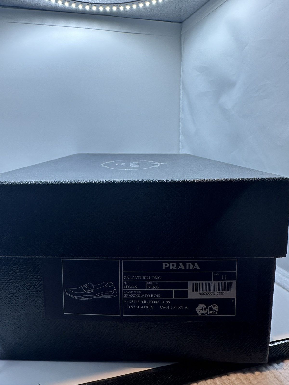 Prada PRADA BRUSHED LEATHER SPORT LOAFERS BLACK Size US 11 / EU 44 - 11 Thumbnail