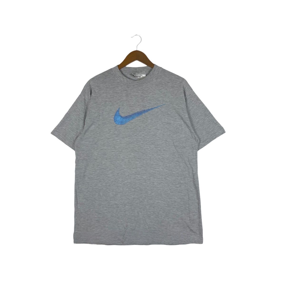 Vintage 90’ NIKE USA SWOOSH Blue On Gray Tag Tee Shirt
