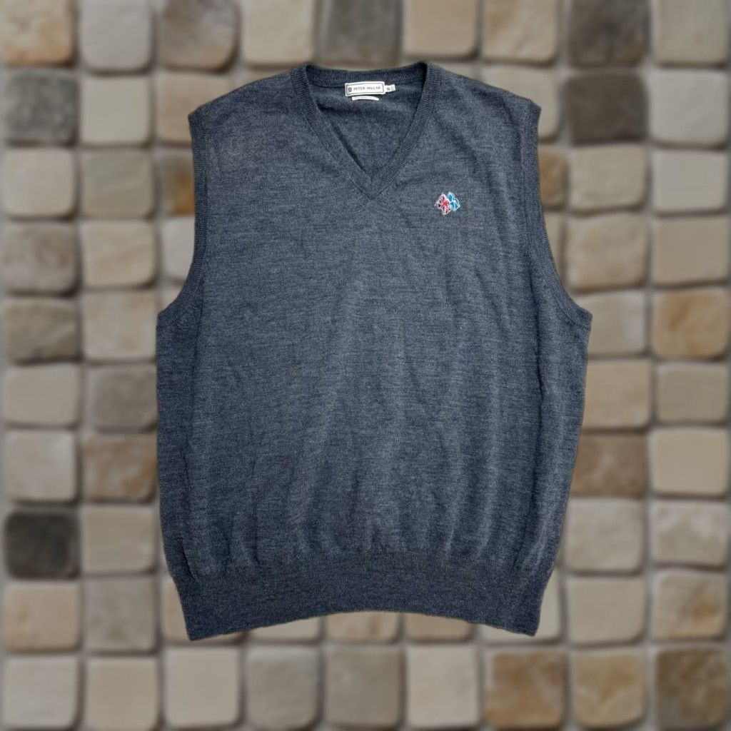 Peter Millar Peter Millar Sweater Vest Mens XL Gray Merino Wool V Neck Frederica Golf Club Shirt Size US XL / EU 56 / 4 - 1 Thumbnail