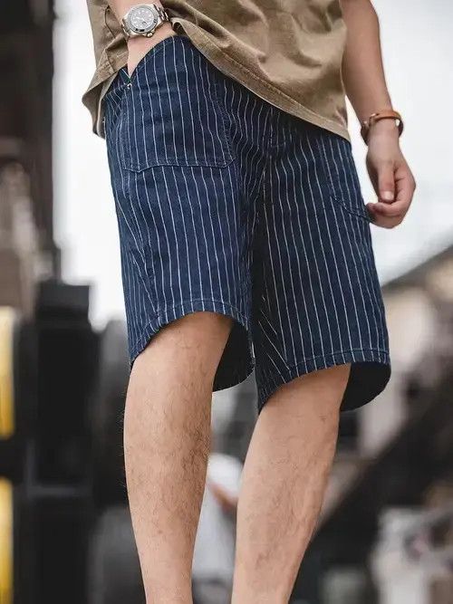 Japanese Brand 20SS Indigo Union Japan Navy Striped Shorts Size US 32 / EU 48 - 4 Thumbnail