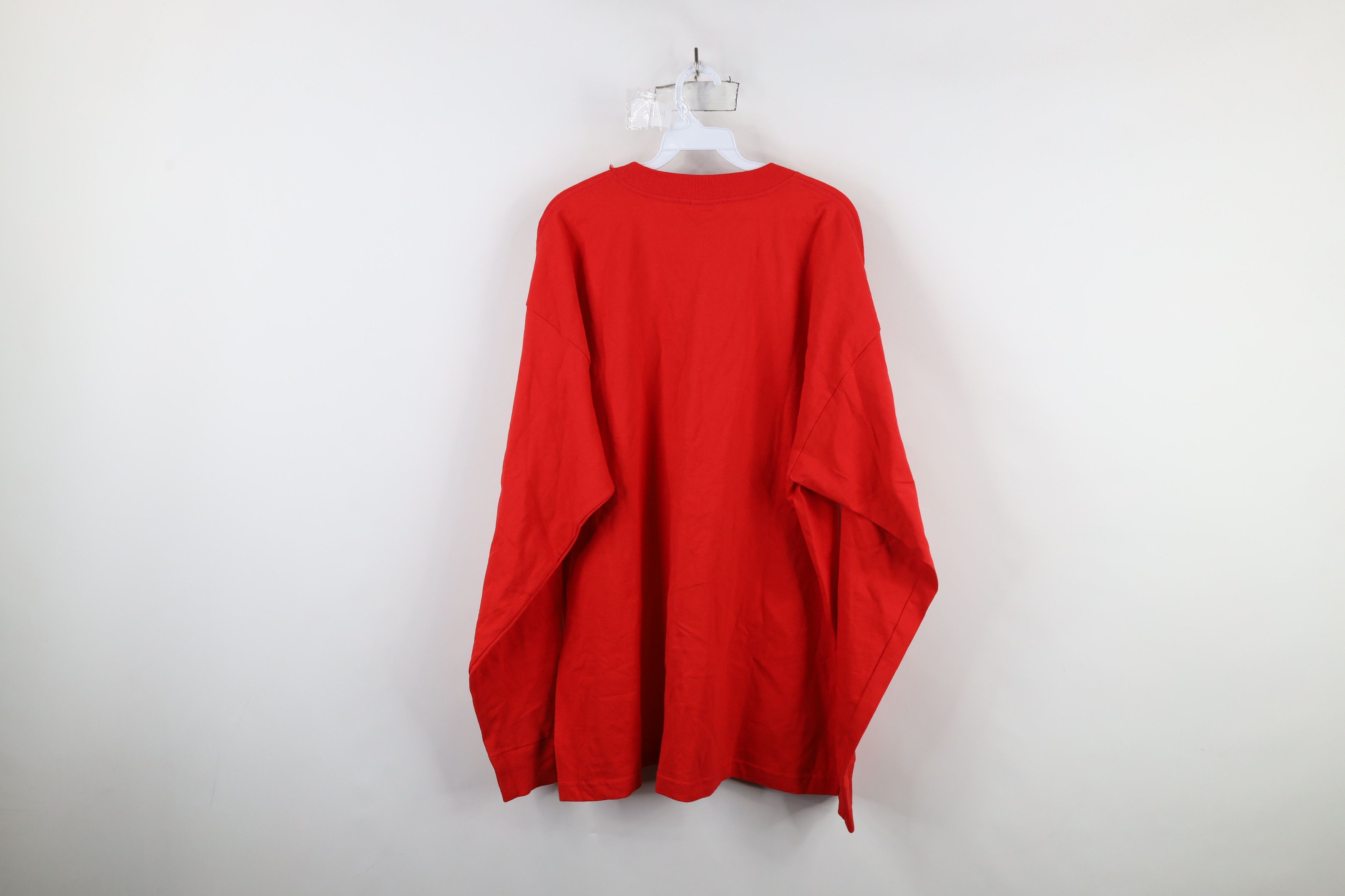 Vintage Deadstock Vintage 90s Streetwear Long Sleeve T-Shirt Red USA Size US XXL / EU 58 / 5 - 7 Thumbnail