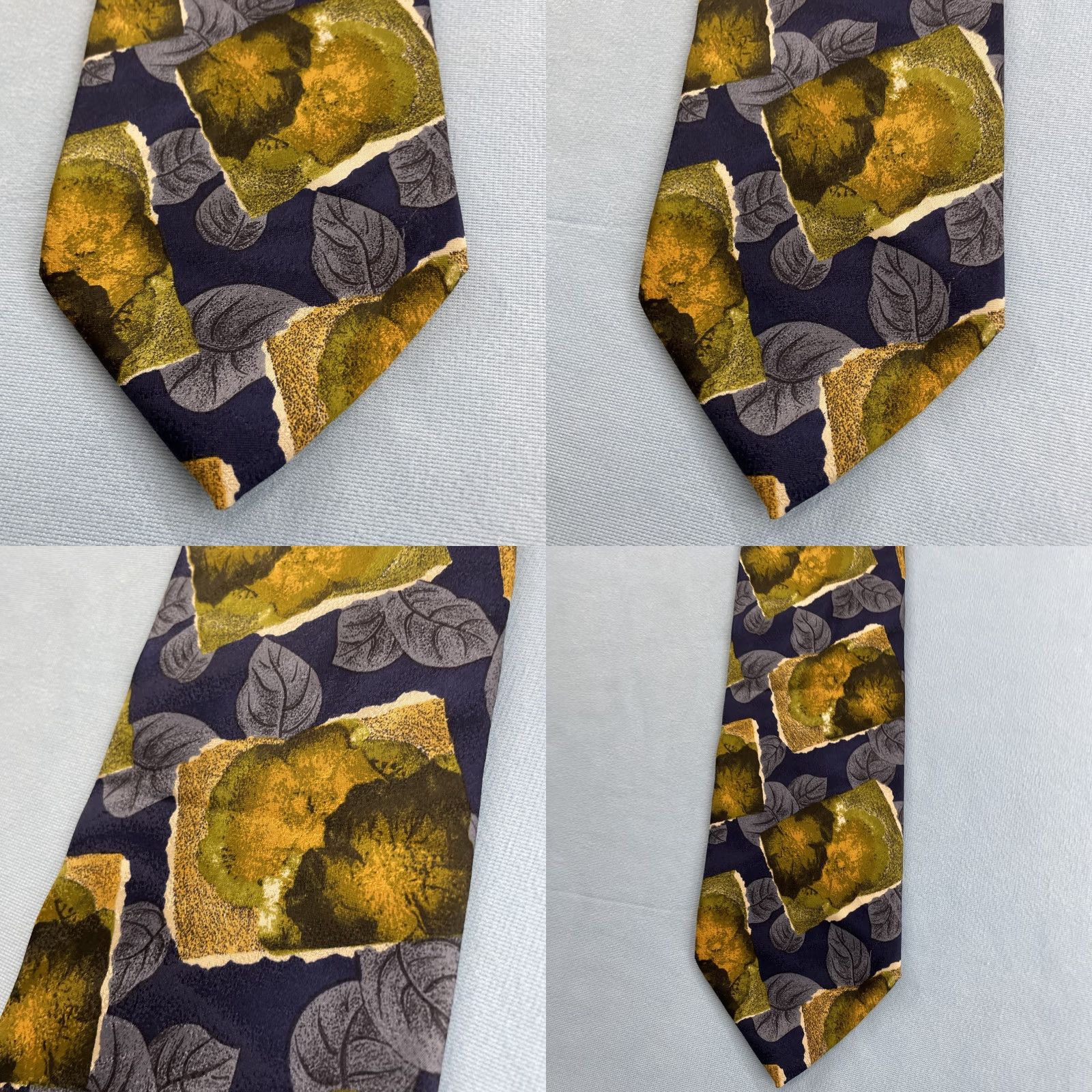 Vintage VINTAGE Pavone Tie Men's Adult One Size Silk Geometric Floral Patchwork Italy 57"-60" Wide Black Blue Green 1990s Cap­sule Necktie 4x56" Size ONE SIZE - 8 Thumbnail