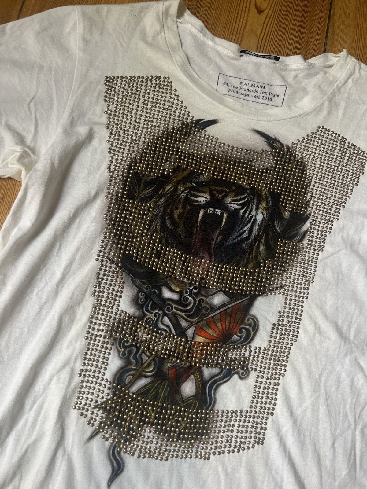 Balmain Balmain ss2010 Graphic Tee Size US L / EU 52-54 / 3 - 2 Thumbnail