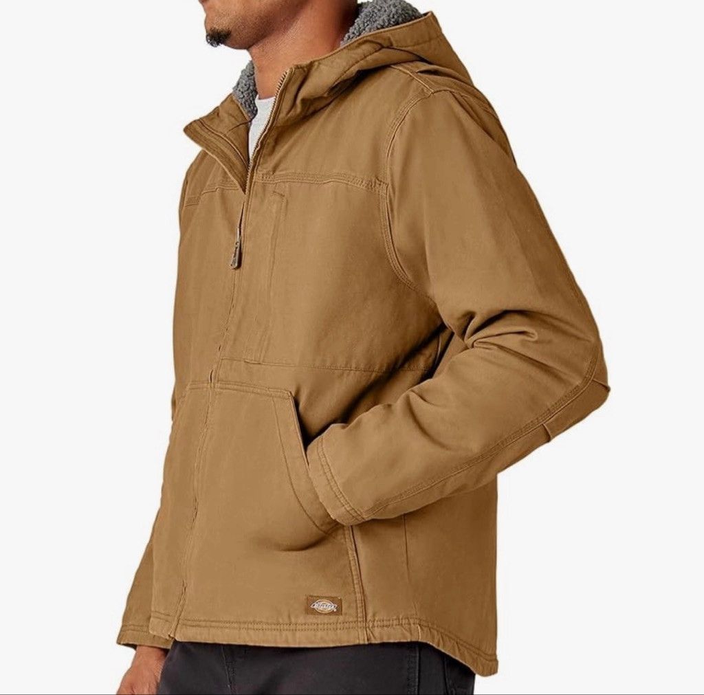 Dickies Men's Dickies Brown Hooded Work Jacket M with Gray Sherpa Li Size US M / EU 48-50 / 2 - 1 Thumbnail