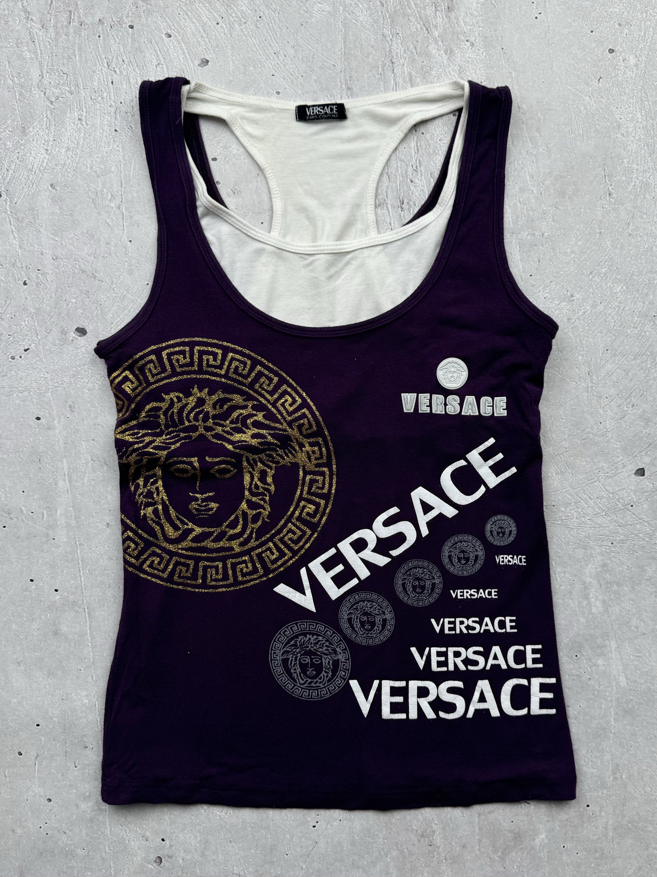 Versace × Vintage Versace Vintage Printed Double Tank Top Size M / US 6-8 / IT 42-44 - 1 Thumbnail