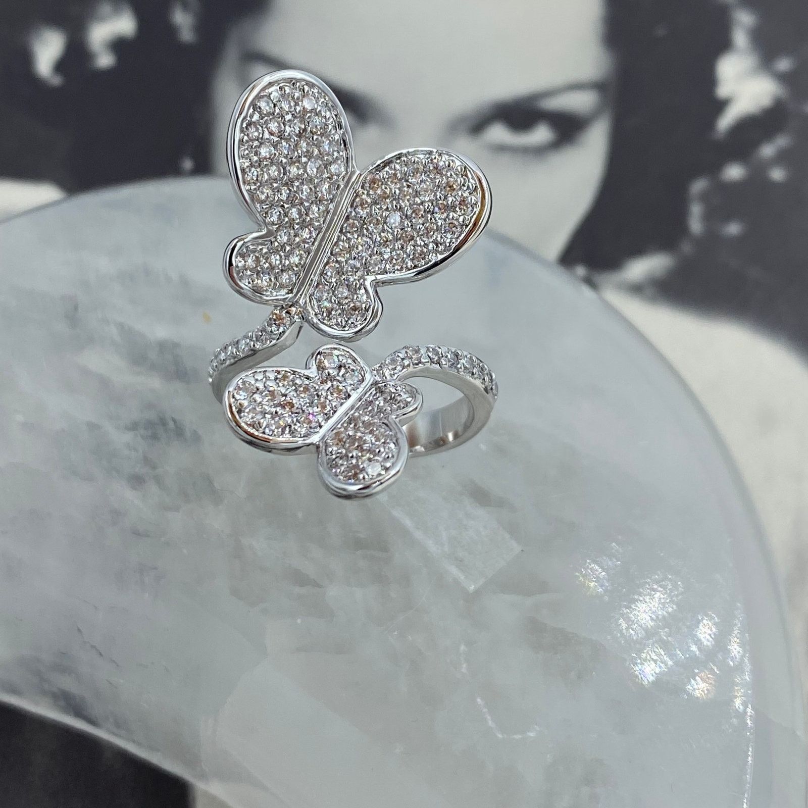 The Unbranded Brand Butterly CZ Statement Ring Size ONE SIZE - 4 Thumbnail
