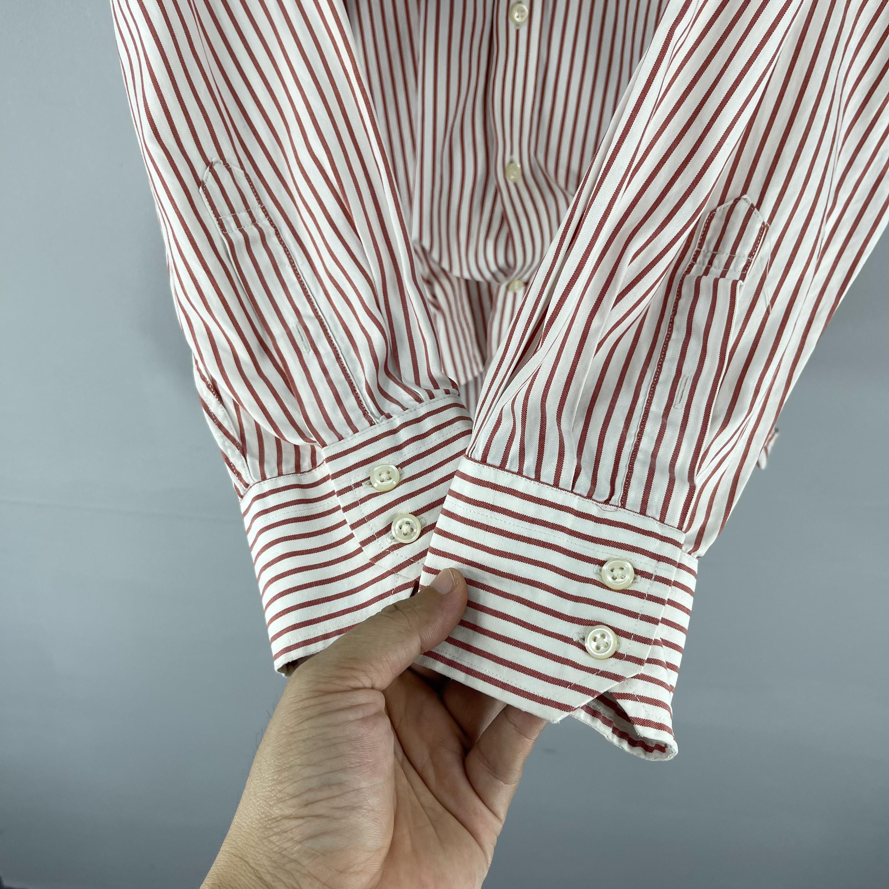 Tommy Hilfiger Vintage TOMMY HILFIGER Vertical Red/White Stripes Flannel Size US M / EU 48-50 / 2 - 10 Thumbnail