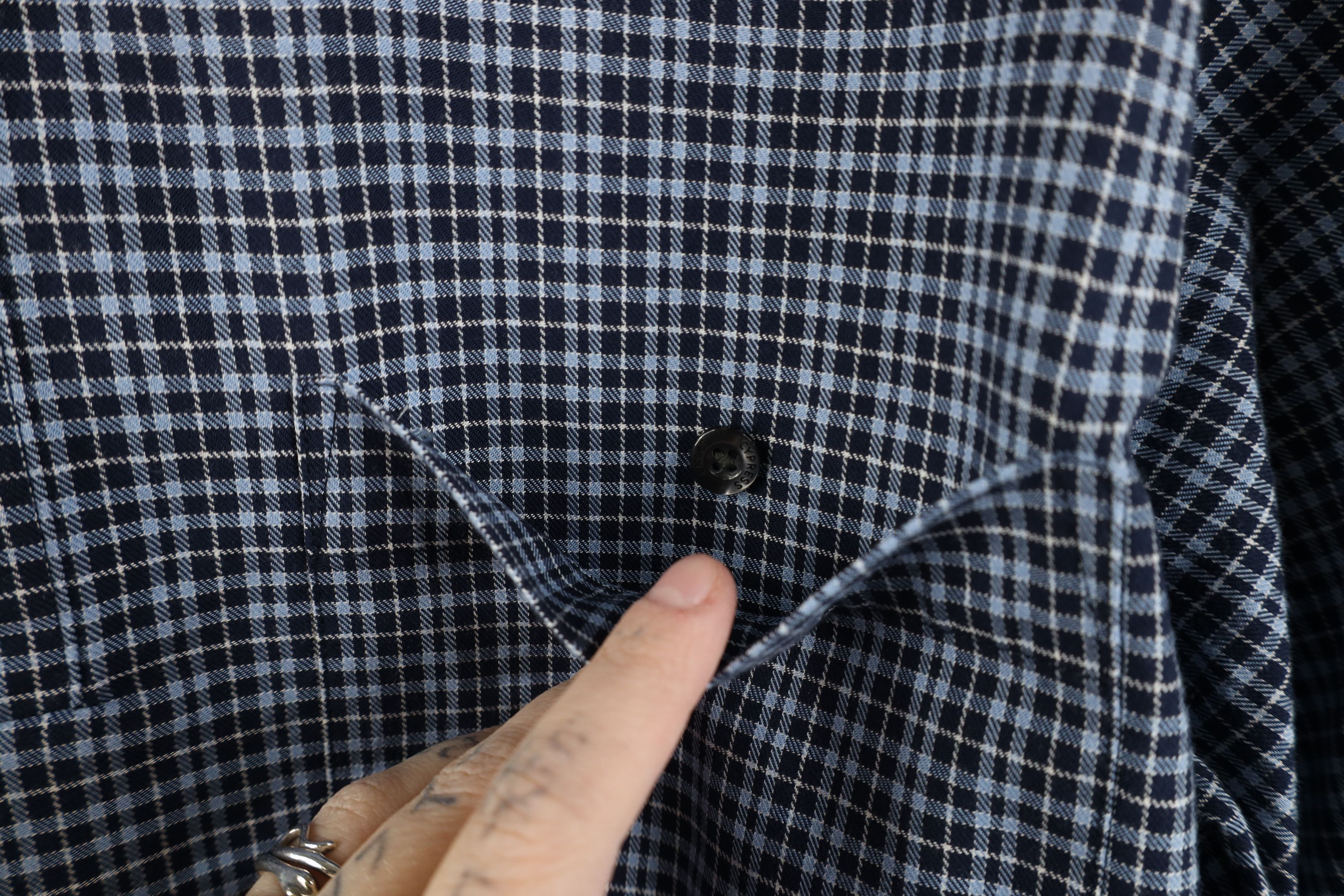 Vintage Vintage 90s Streetwear Knit Golf Polo Shirt Blue Plaid Size US M / EU 48-50 / 2 - 4 Thumbnail