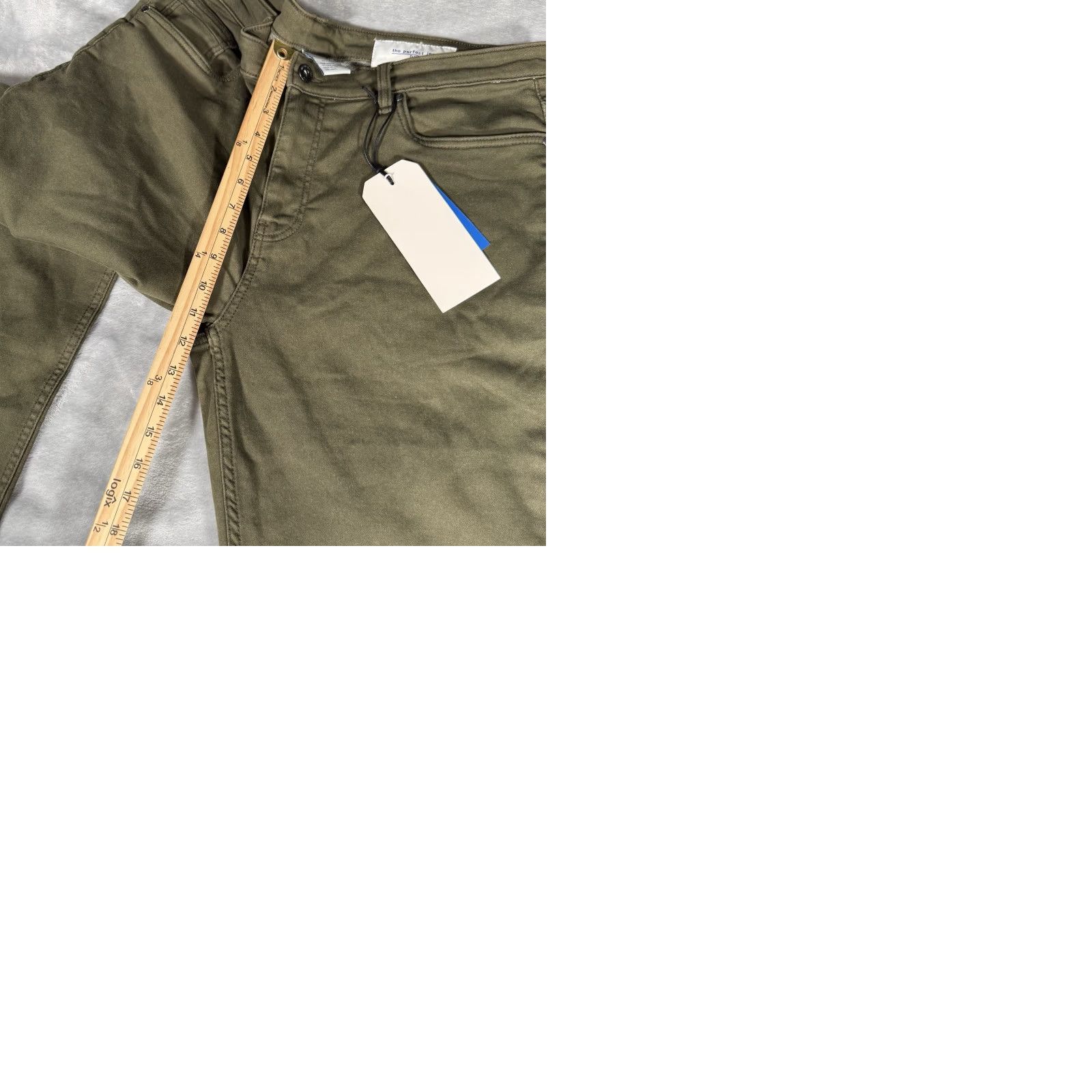 Olive The Perfect Jean NYC Jeans Slim 38x34 Mens Olive Green Stretch Canvas 5-Pocket Logo Button Zip Modern City Urban Size US 38 / EU 54 - 9 Thumbnail