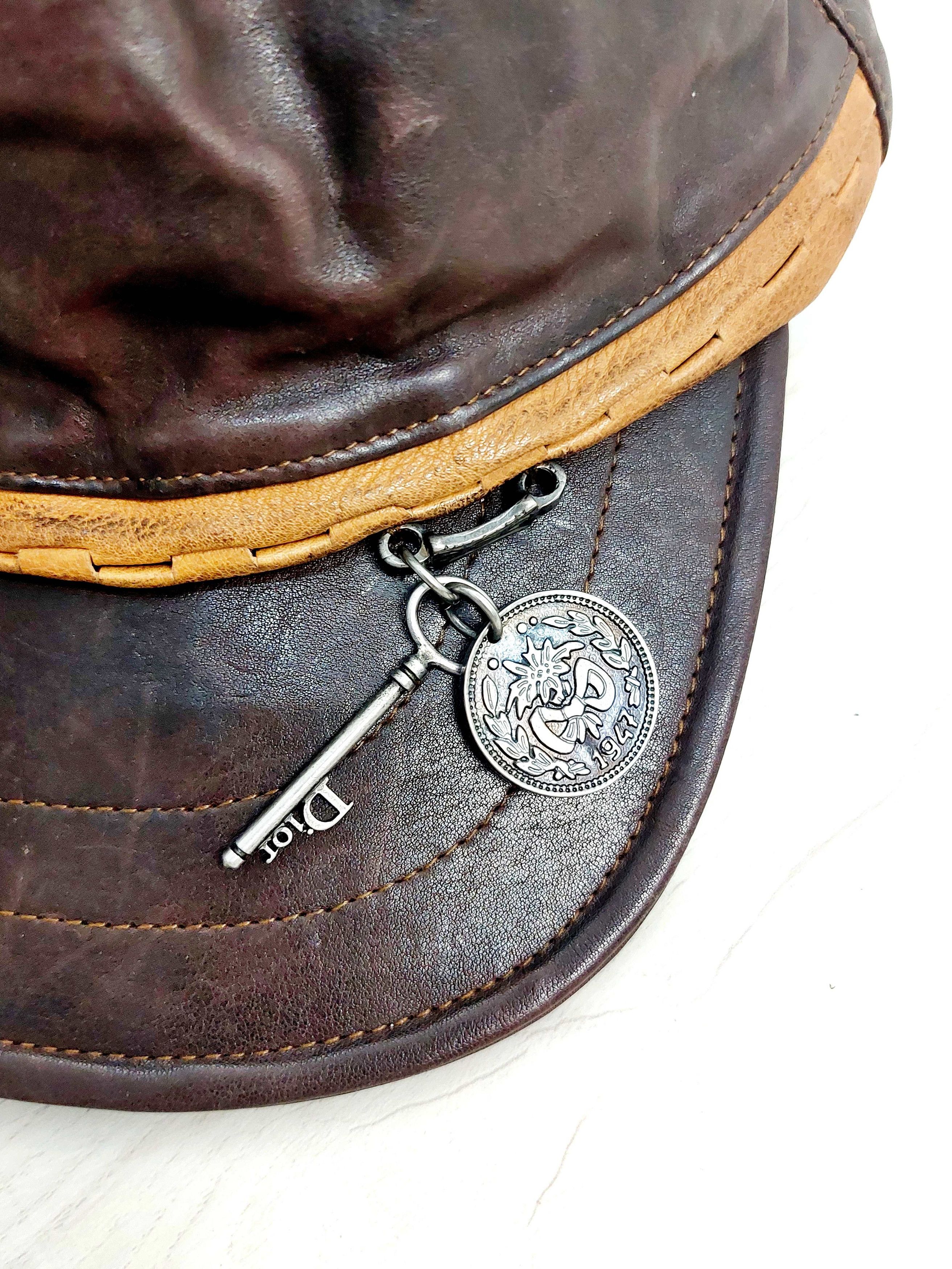 Dior Christian Dior Charm Coin Galliano Calfskin Newsboy Cap Hat Size ONE SIZE - 7 Thumbnail