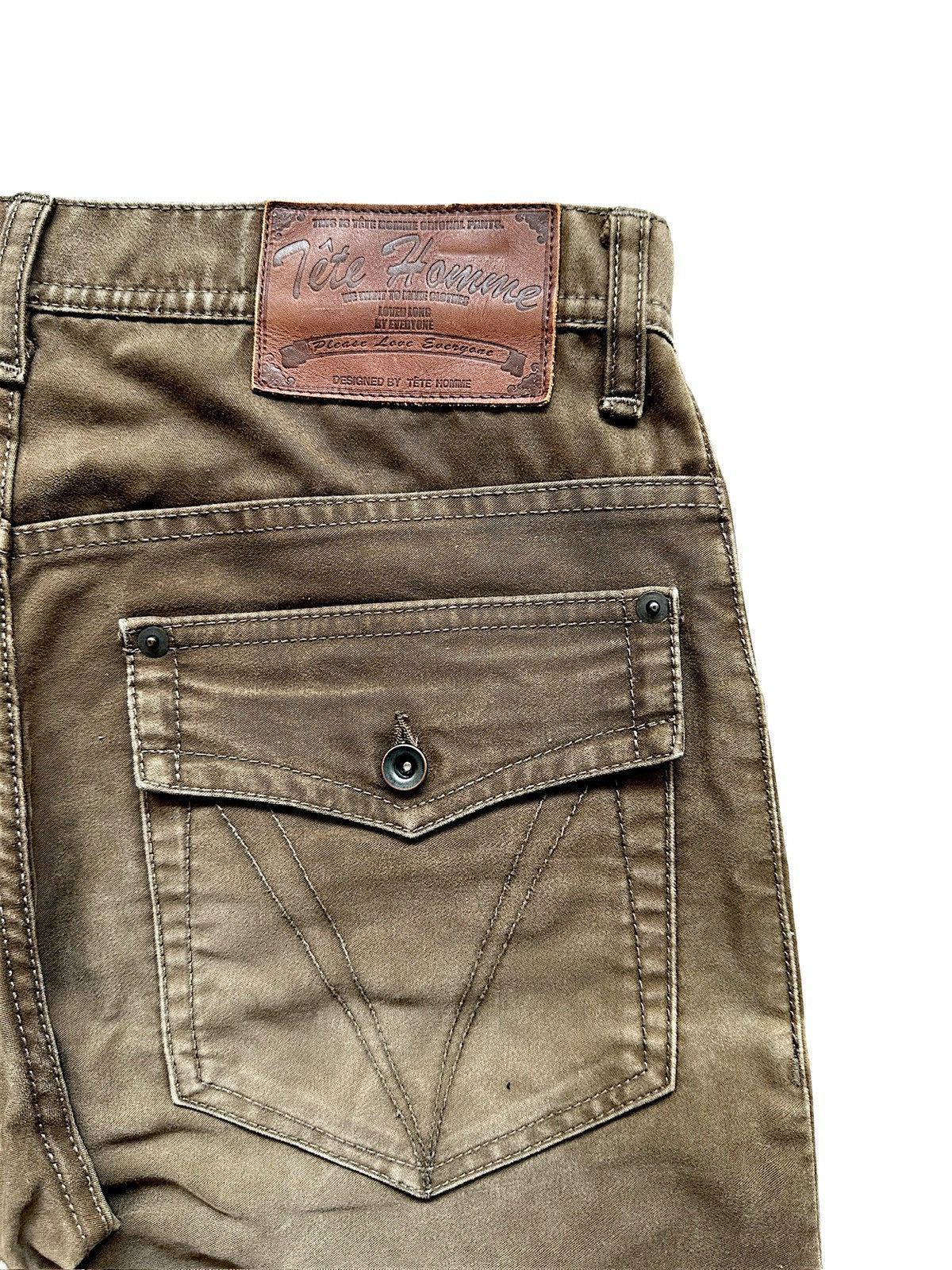 Tete Homme 00's Tete Homme moleskin mudwash khakis flared pant Size US 31 - 8 Thumbnail