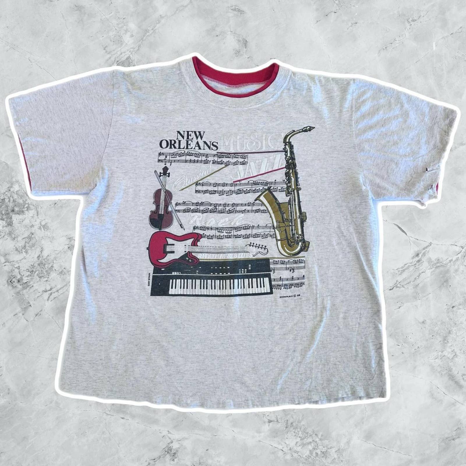 Vintage Vintage new orleans musical instruments double neck shirt Grailed