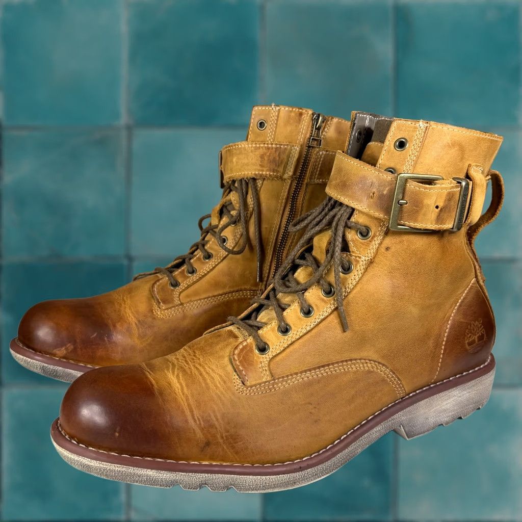 Timberland TIMBERLAND Earthkeepers Side Zip Boots Brown Leather 13 Mens Buckle Zipper Leather Upper Ankle Boot Size US 13 / EU 46 - 1 Thumbnail