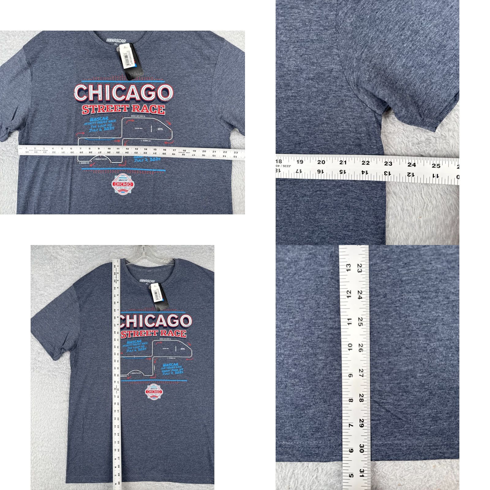 NASCAR Nascar Shirt Adult XL Blue Chicago Street Race 2024 Cup Series Race Men T-Shirt Cotton Jersey Logo All Seasons Racing Cars Outdoor Summer Winter Fall Size US XL / EU 56 / 4 - 8 Thumbnail