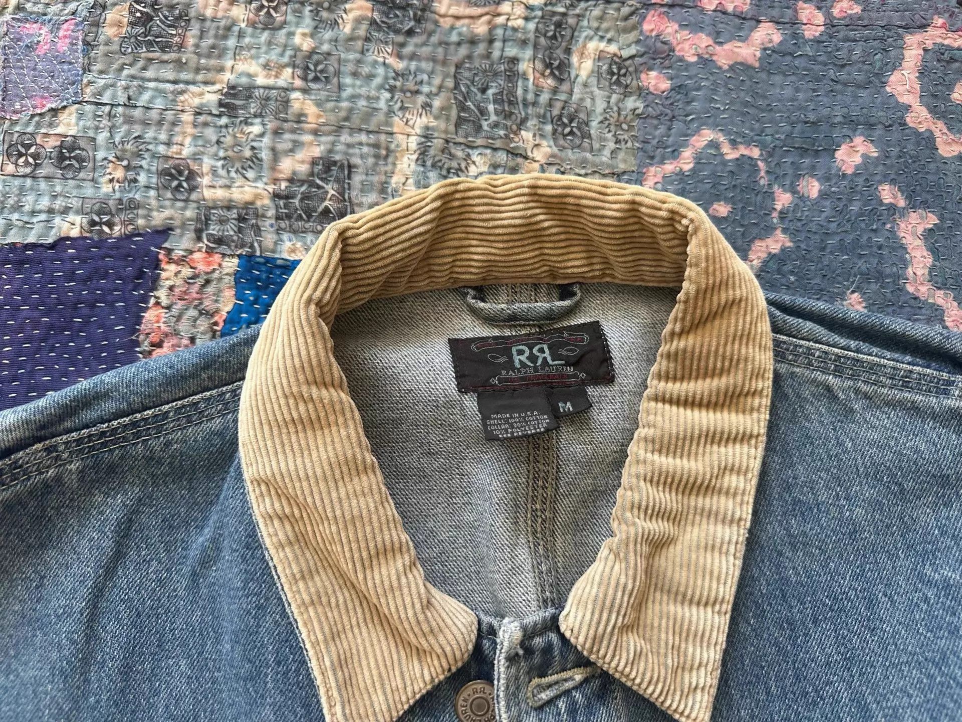 RRL Ralph Lauren RRL 3-Star Corduroy Paneled 90s USA Short Wide Jacket M Size US M / EU 48-50 / 2 - 5 Thumbnail