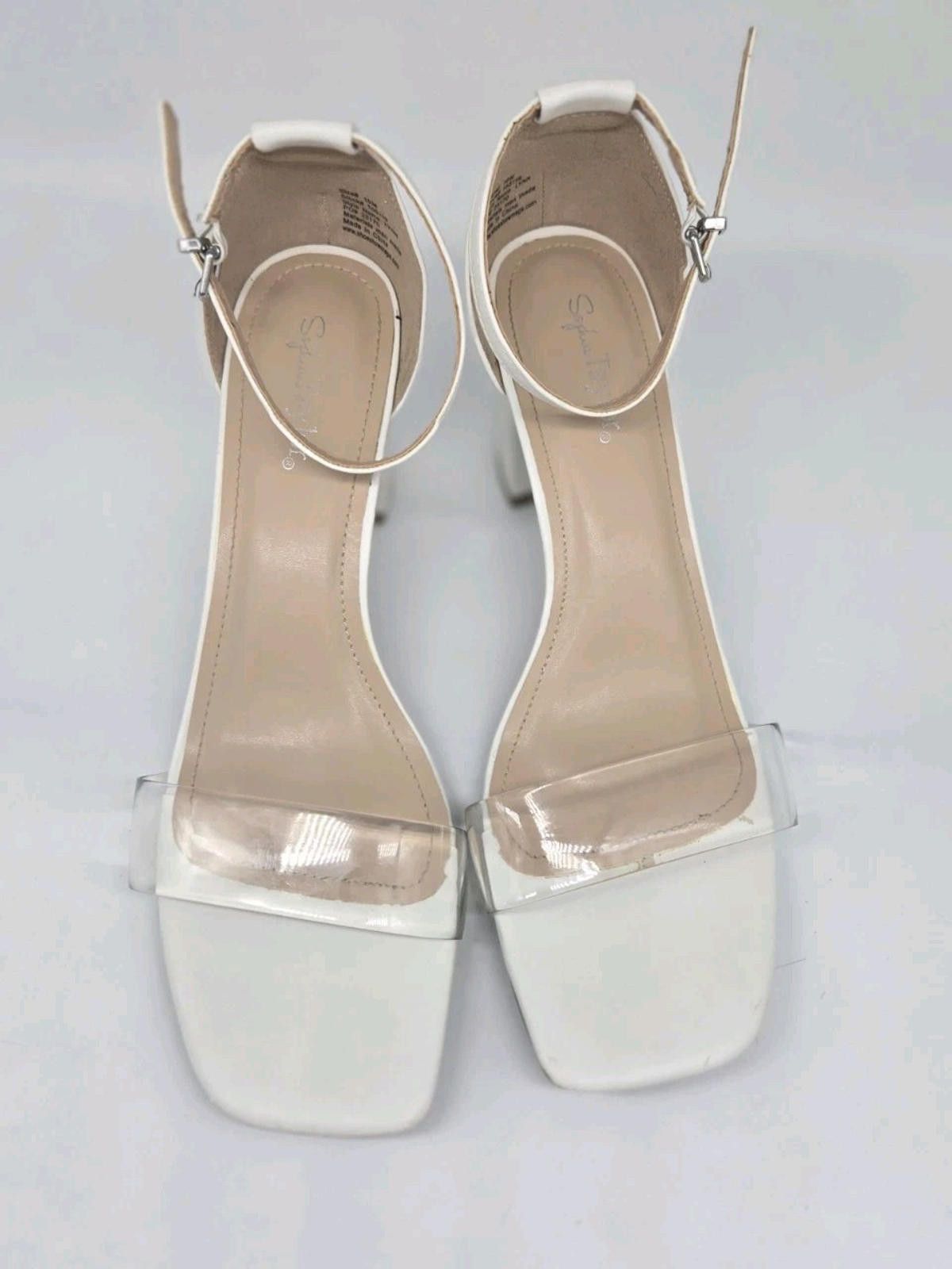 Other Sophia Taylor White Heels Clear Open Toe Style Lynn Sz 10 M Size US 10 / IT 40 - 10 Thumbnail