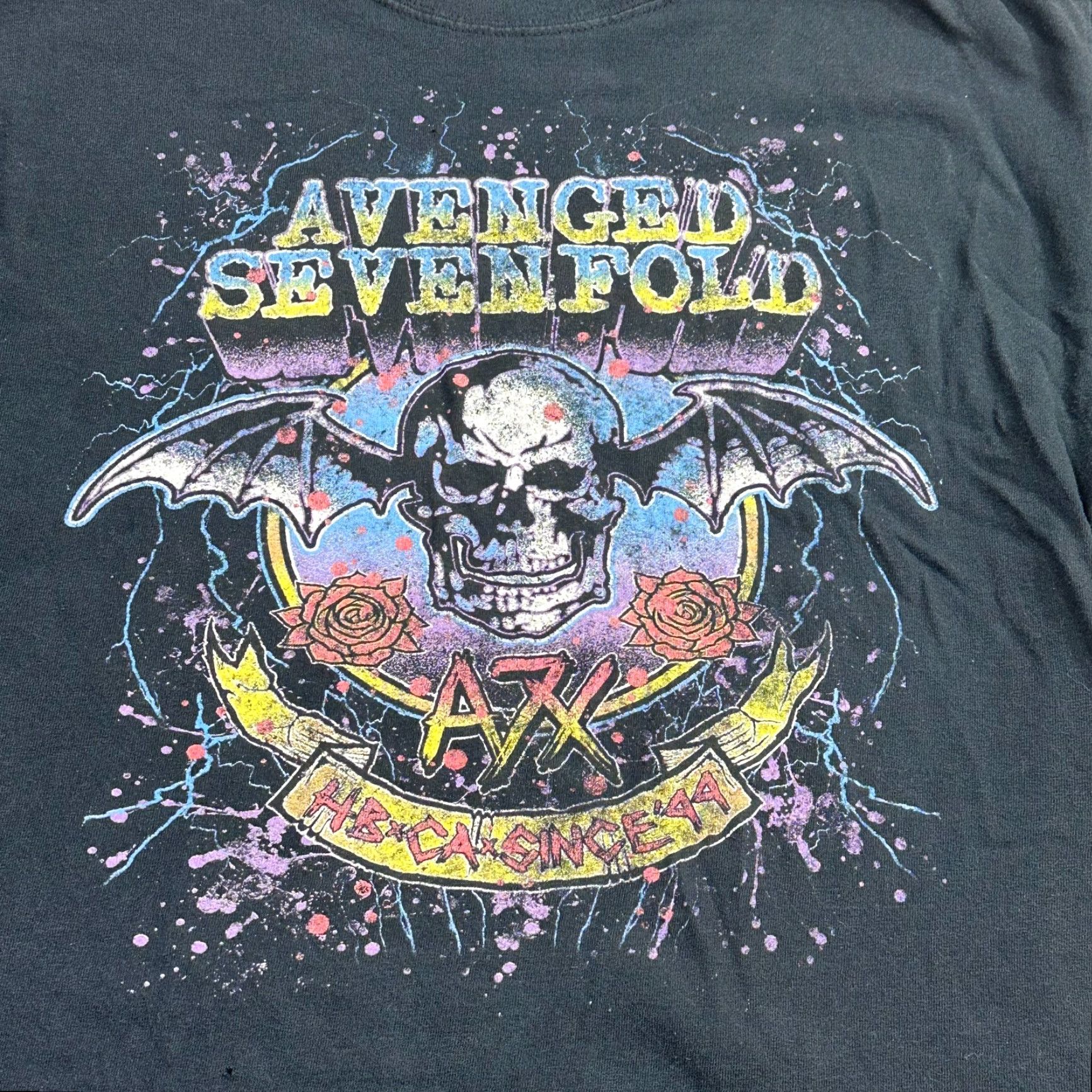 Vintage Avenged Sevenfold Heavy Metal Tour Tee Shirt Mens Large AOP Graphic Print Band Concert Tour Size US L / EU 52-54 / 3 - 3 Thumbnail