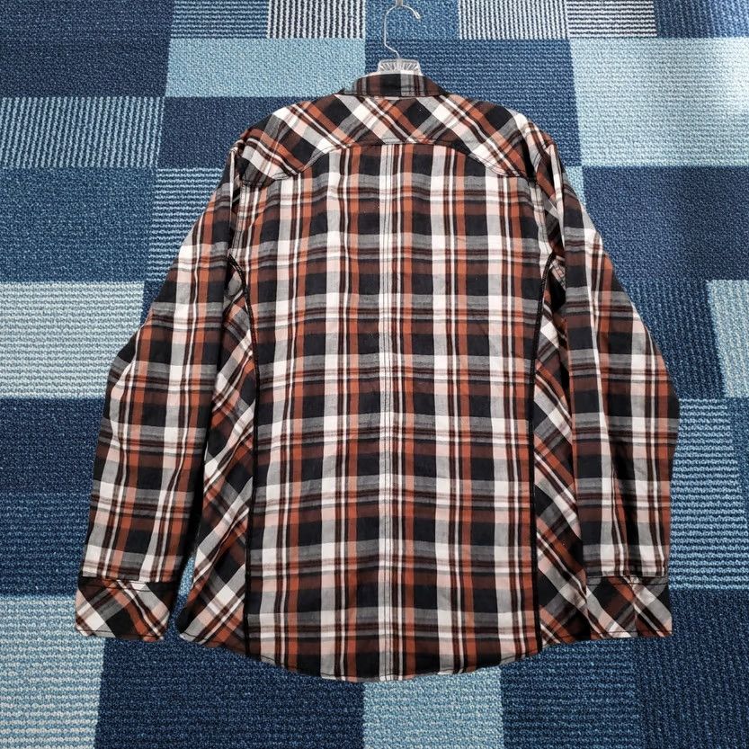 Vintage Buckle BKE Shirt Mens XL Orange Plaid Western Pearl Snap Button Up Standard Fit Size US XL / EU 56 / 4 - 1 Thumbnail