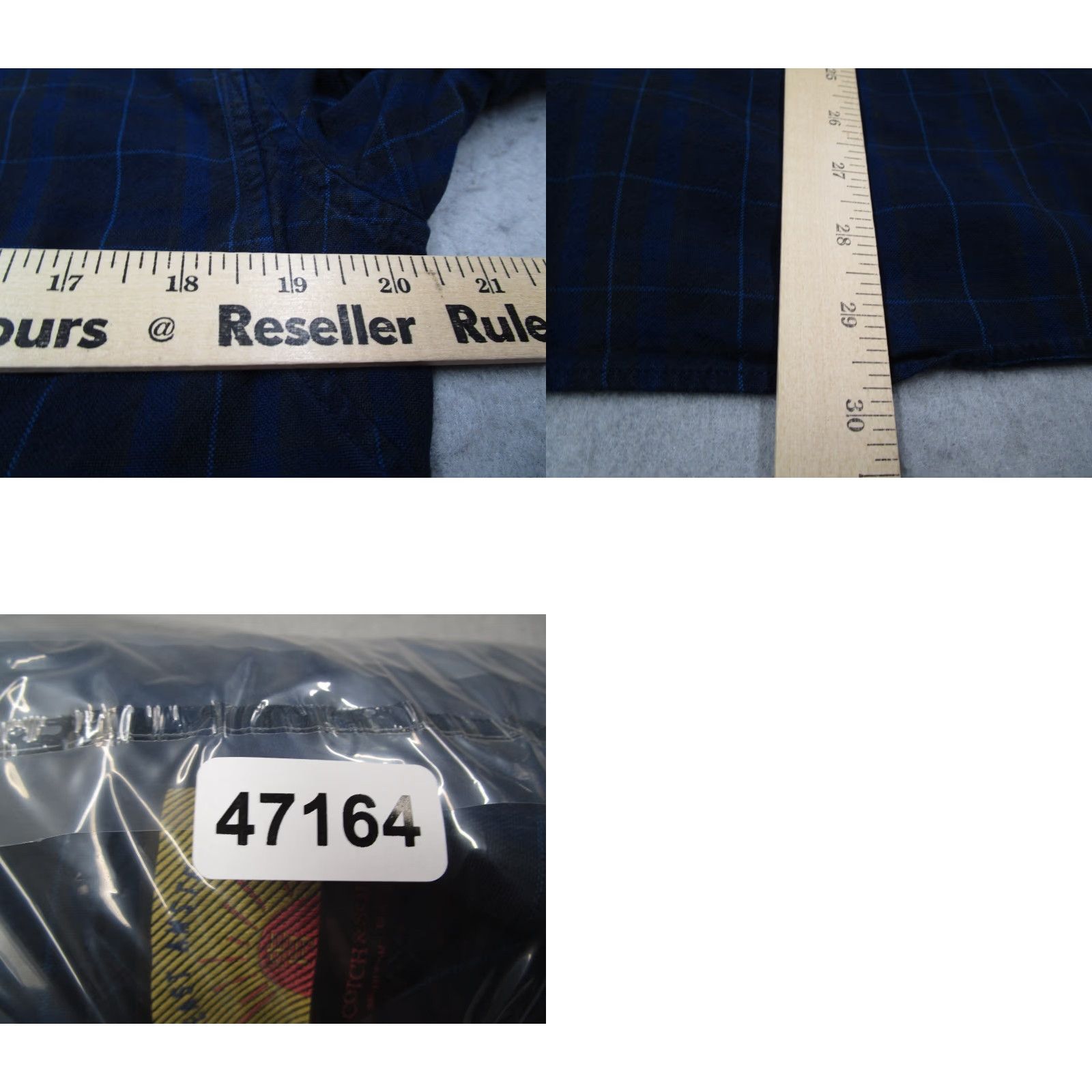 Scotch & Soda VINTAGE Scotch & Soda Men's Check Shirt Large Blue Long Sleeve Casual Business Travel Cotton Twill Slim Fit Size US L / EU 52-54 / 3 - 8 Thumbnail