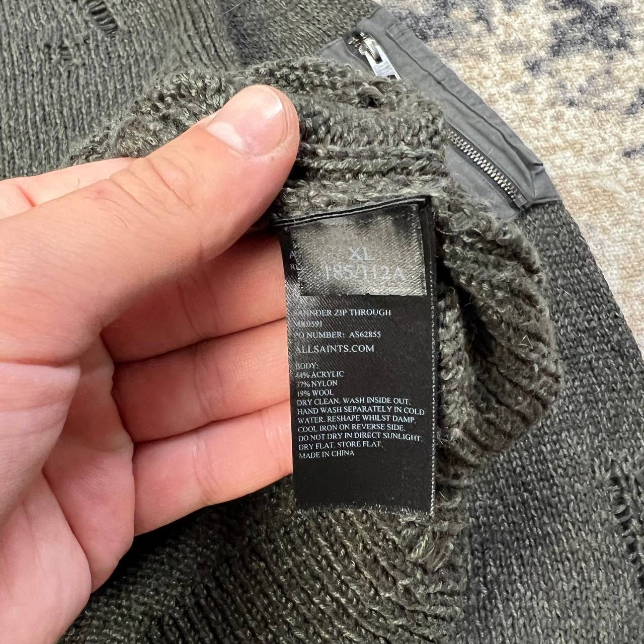Allsaints Allsaints Vintage Distressed Style Zip Up Knit Sweater Size US XL / EU 56 / 4 - 7 Thumbnail