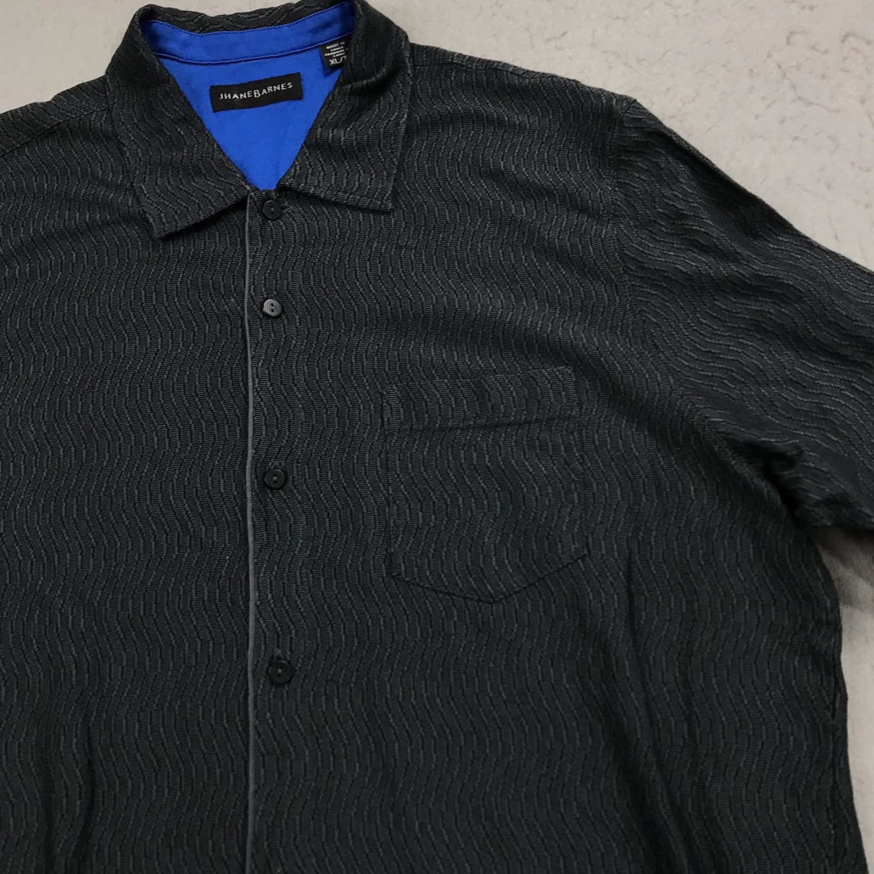 Vintage VINTAGE Jhane Barnes Shirt Mens XL Black Camp Collar Abstract Mercerized 90s Size US XL / EU 56 / 4 - 3 Thumbnail