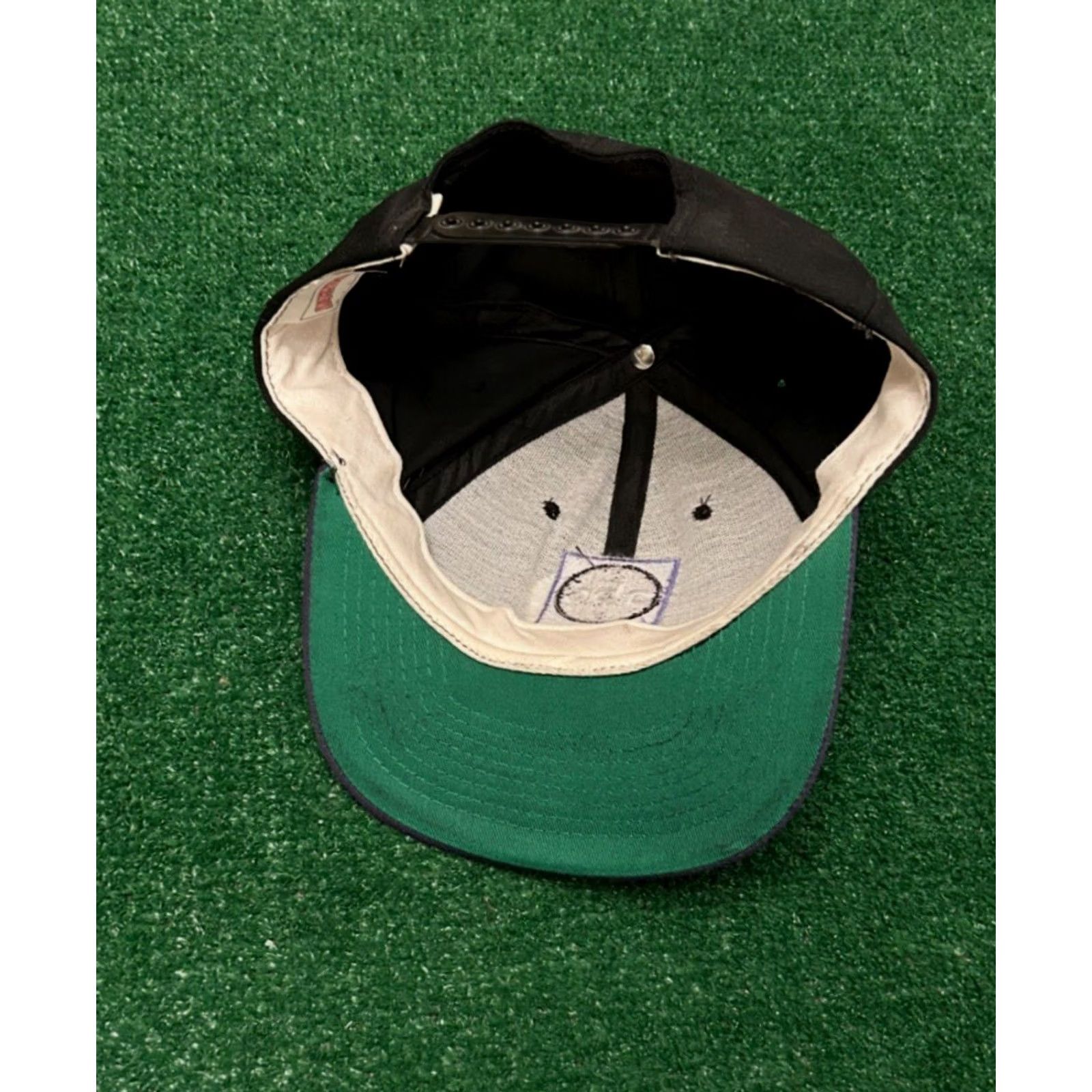 Nutmeg Vintage 90s ABC Sports Logo VTG Snapback Hat Cap Adult Black Purple 1990s Nutmeg Men Size ONE SIZE - 3 Thumbnail
