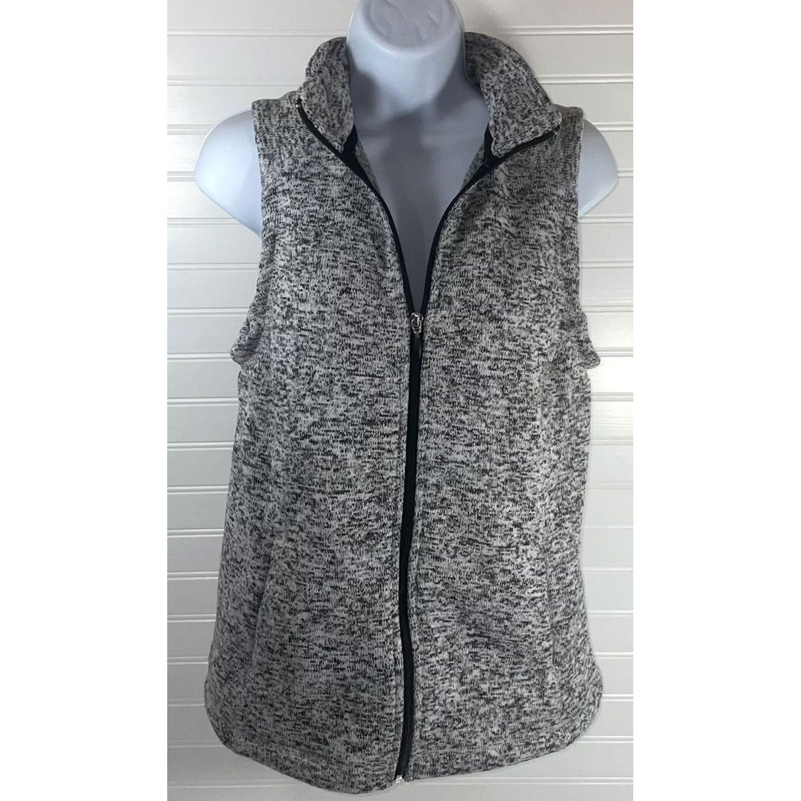 Vintage Exertek Women’s Small Vest Full Zip Heather Gray - Polyester Fleece Jacket Size S / US 4 / IT 40 - 3 Thumbnail