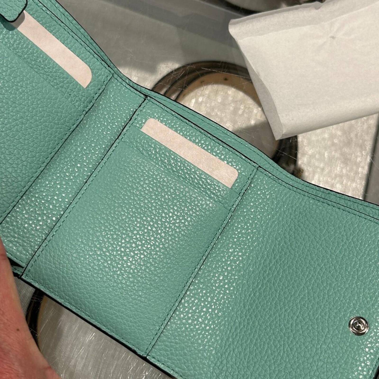 Jimmy Choo NWT Jimmy Choo Loni Embossed Jade Leather Trifold Wallet Size ONE SIZE - 3 Thumbnail