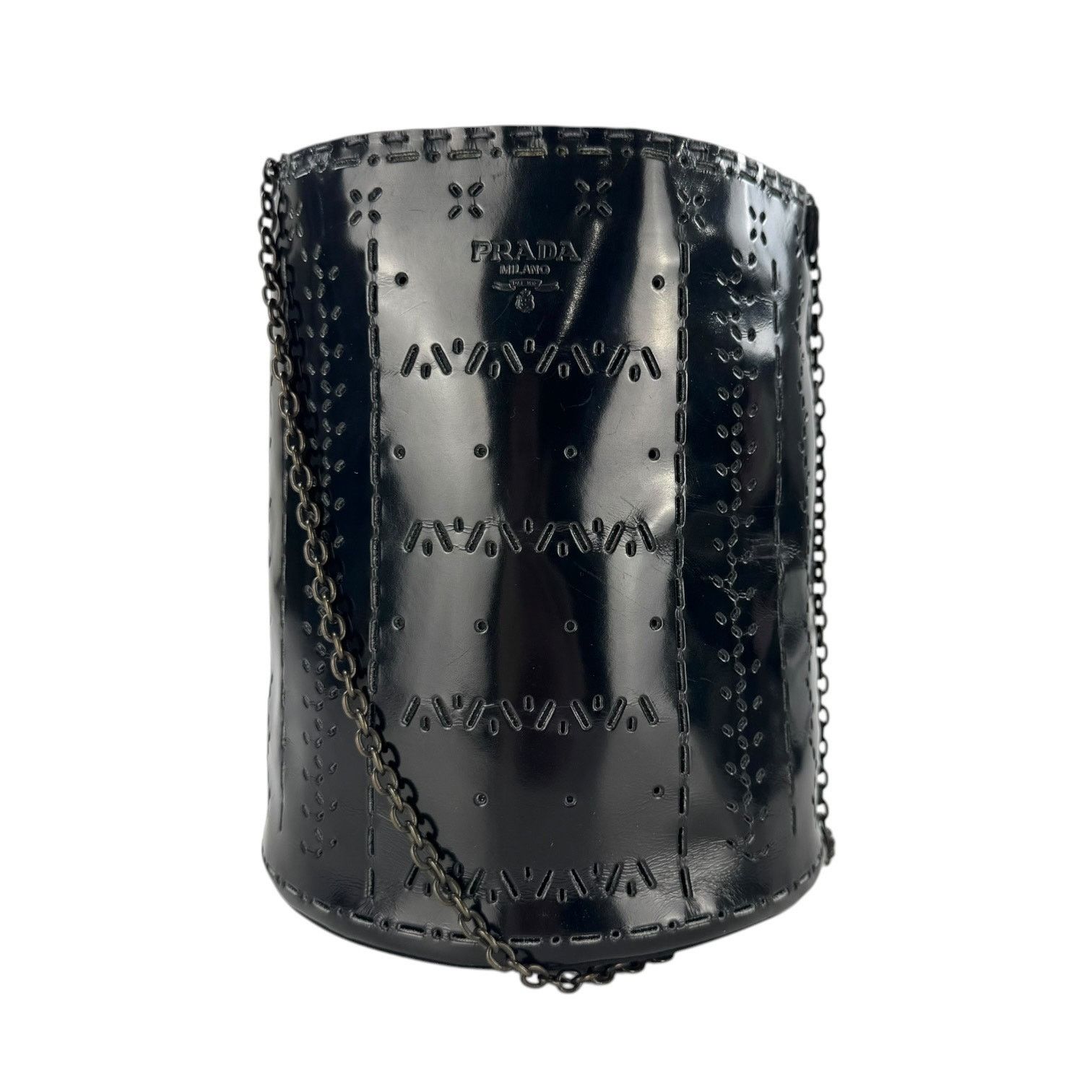 Prada Prada Vintage Perforated Chain Bucket Bag Size ONE SIZE - 2 Thumbnail